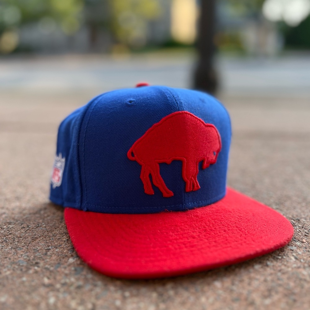 Blue and Red Cap with Buffalo Logo